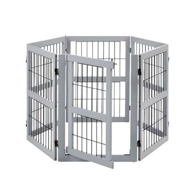 Unipaws 6 Panel Wire Dog Playpen Freestanding Pet Gate